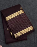Maroon Golden Zari Checks Silk Saree