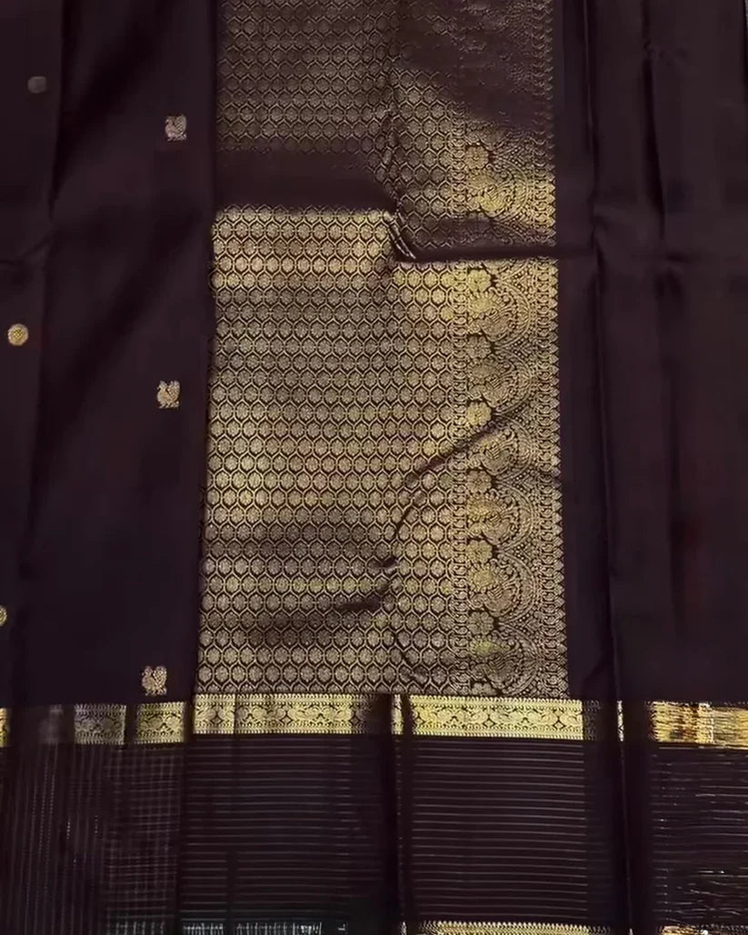 Maroon Golden Zari Checks Silk Saree