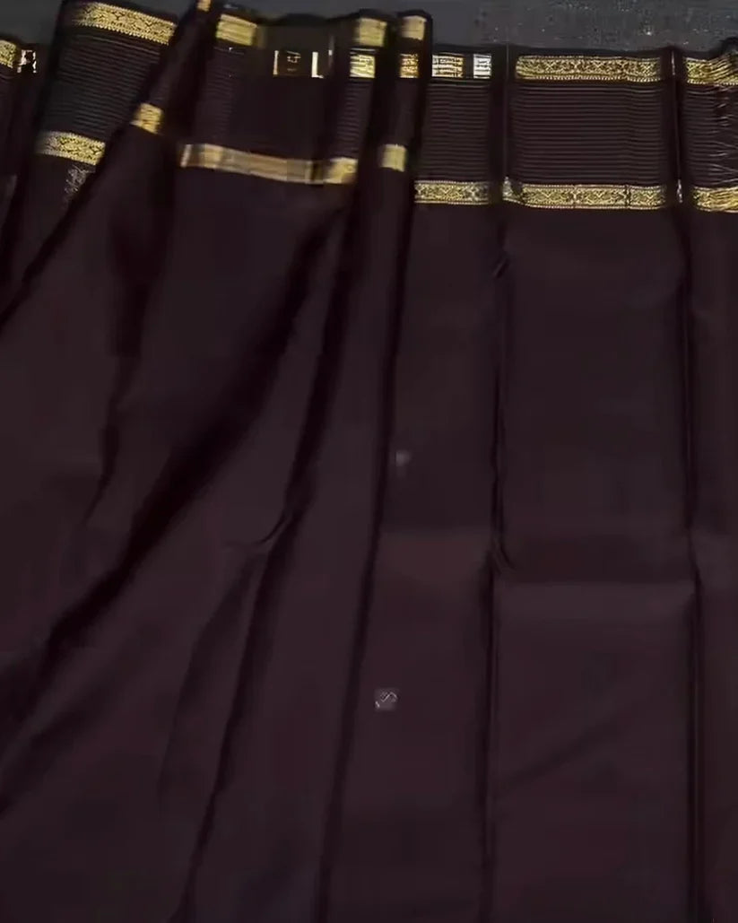 Maroon Golden Zari Checks Silk Saree