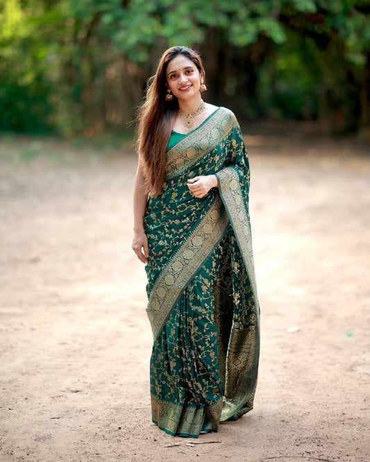 Organic Banarasi Wedding Saree – Lightweight & Breathable