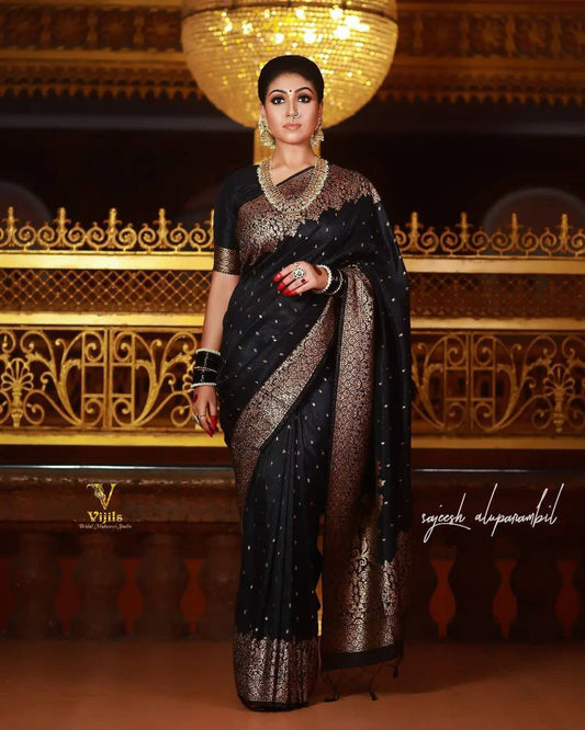 Lightweight Lichi Silk Organic Banarasi Wedding Saree