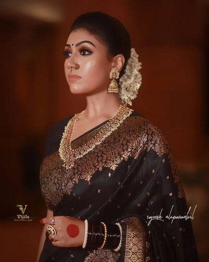 Lightweight Lichi Silk Organic Banarasi Wedding Saree