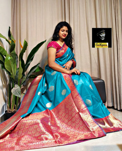 Premium Kanjivaram Soft Silk Saree with Copper Zari