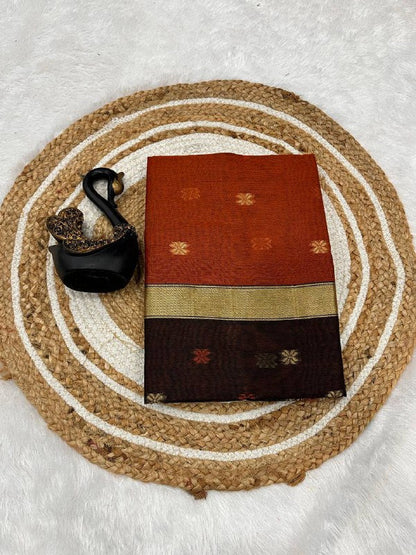 Lilan Slub Soft Cotton Saree with Rich Weaving Blouse