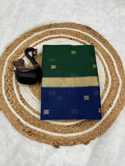 Lilan Slub Soft Cotton Saree with Rich Weaving Blouse