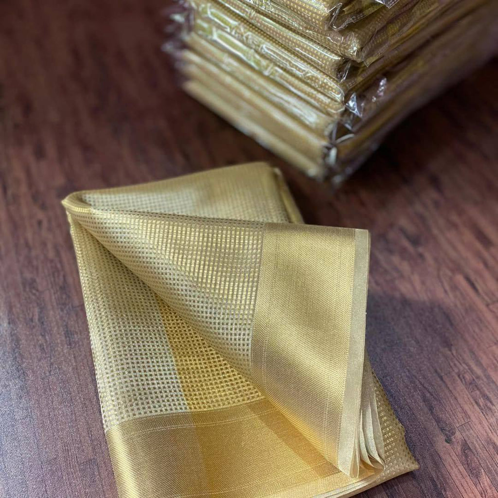 Nayanthara Inspired Banarasi Golden Tissue Silk Saree