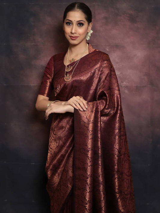 Organic Banarasi Wedding Saree – Lightweight & Breathable