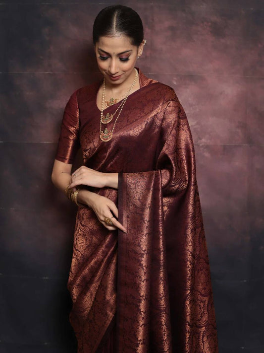 Organic Banarasi Wedding Saree – Lightweight & Breathable