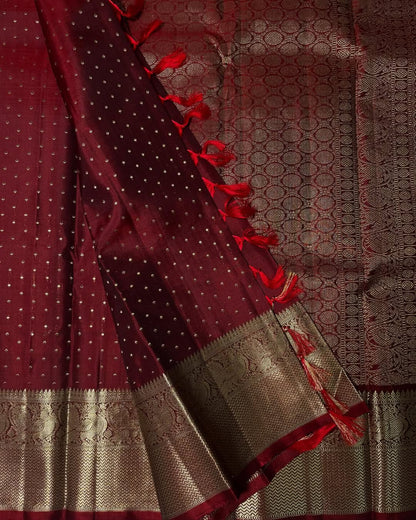 Regal Maroon Silk Saree