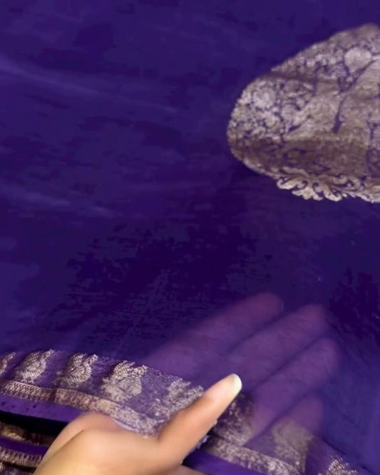 Dark Purple Silk Saree