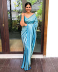 Soft & Easy-to-Drape Lichi Silk Saree with Banarasi Inspired Weave