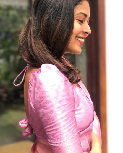 Copper Gold Silk Saree with Maroon Contrast Border
