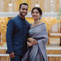 Royal Blue Silk Saree with Intricate Woven Design