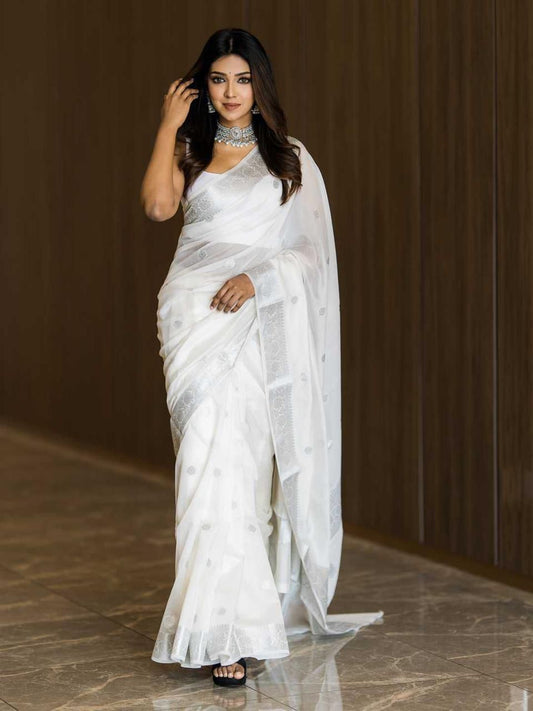 Lilan Soft Cotton Slab Weaving Saree with Rich Blouse