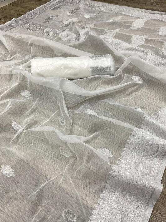 Lilan Soft Cotton Slab Weaving Saree with Rich Blouse