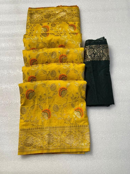 Pure Soft Khadi Georgette Silk Saree with Zari & Meenakari Work – LC-59