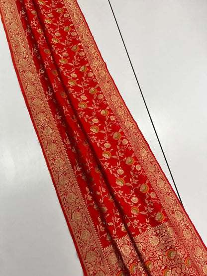 Pure Soft Khadi Georgette Silk Saree with Zari & Meenakari Work – LC-59