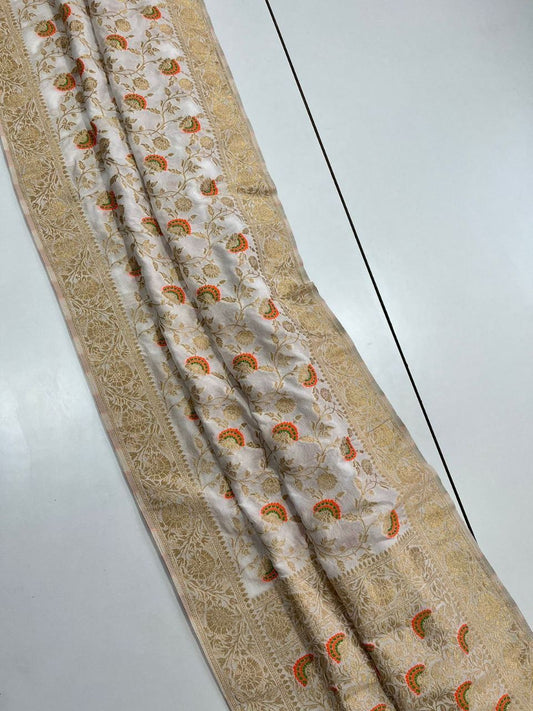 Pure Soft Khadi Georgette Silk Saree with Zari & Meenakari Work – LC-59
