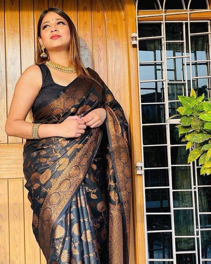 Graceful Organic Banarasi Lichi Silk Saree