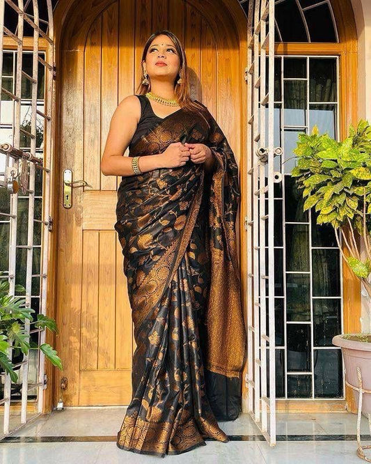 Graceful Organic Banarasi Lichi Silk Saree