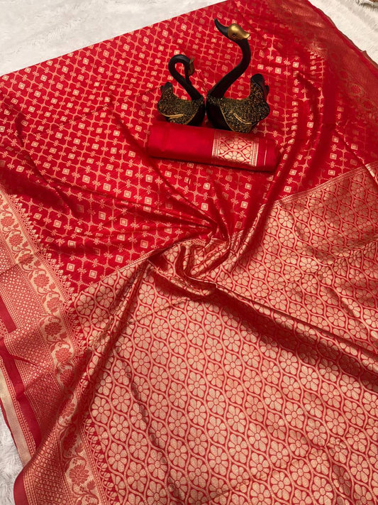 Pureform Saree Designed in Organic Banarasi Lichi Silk for Wedding Wear