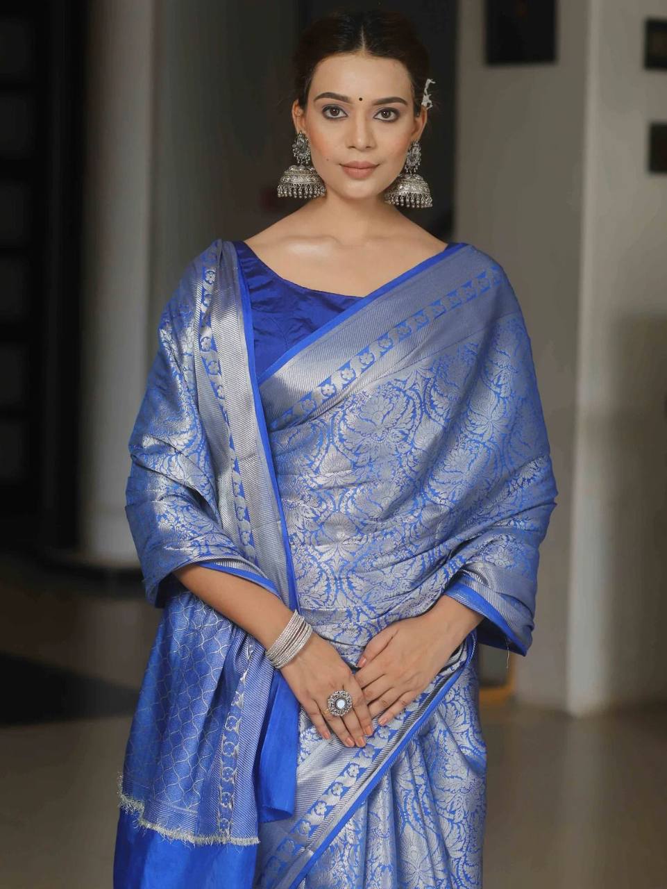 LuxeCraft Saree Designed in Organic Banarasi Lichi Silk