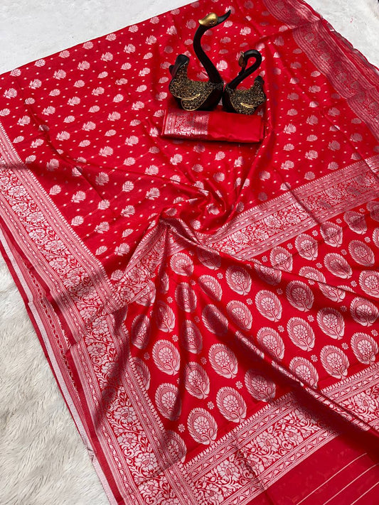 Soft Lichi Silk Organic Banarasi Wedding Saree