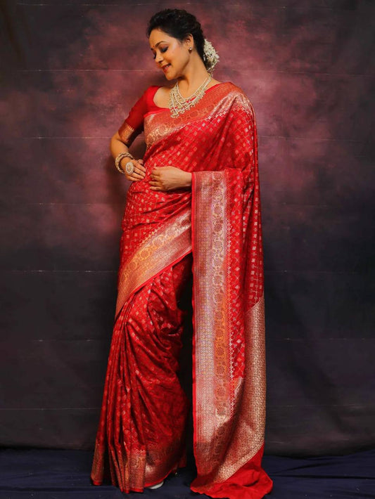 Pureform Saree Designed in Organic Banarasi Lichi Silk for Wedding Wear
