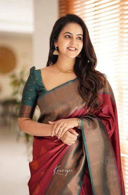 Luxury Comfort Organic Banarasi Lichi Silk Wedding Saree