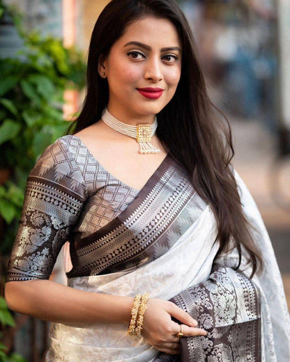 Rich Drape Organic Banarasi Lichi Silk Wedding Saree