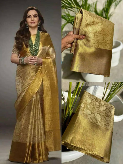Nita Ambani Inspired Rich Zari Weaving Saree
