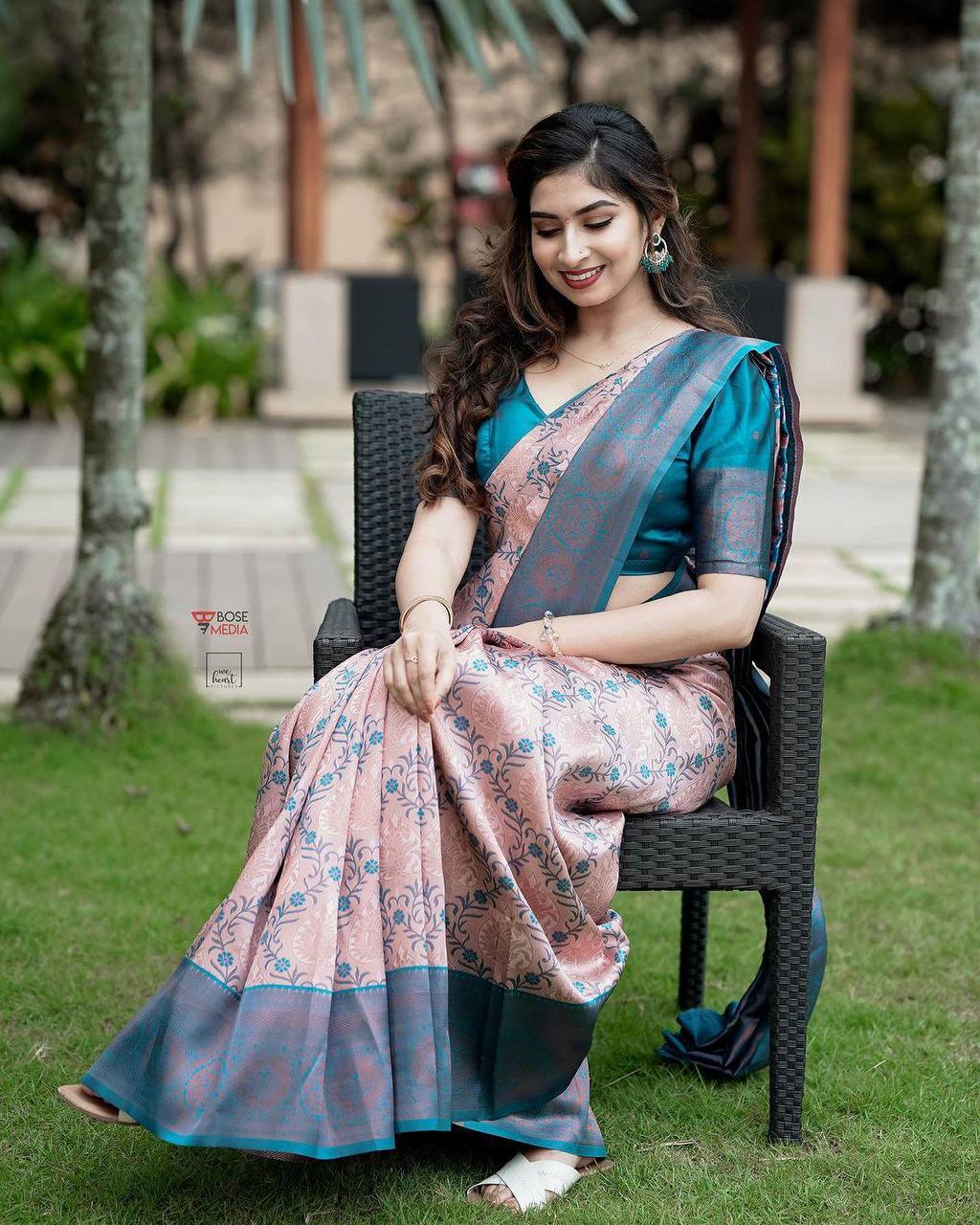 Heavy Look Organic Banarasi Lichi Silk Wedding Saree