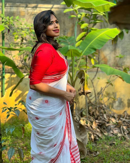 Lilan Soft Cotton Slab Weaving Saree with Rich Blouse