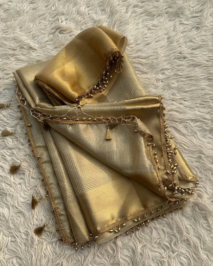 full golden zari saree