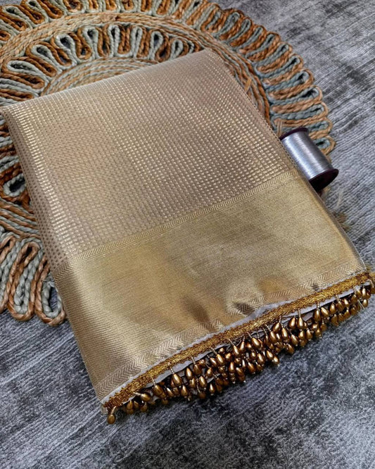 full golden zari saree