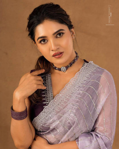 Zari embroidery work Saree