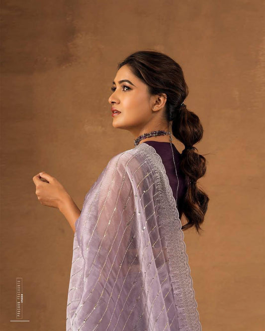 Zari embroidery work Saree