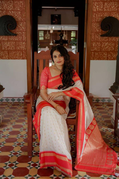 Light-Feel Saree Crafted in Smooth Lichi Silk with Banarasi Influence