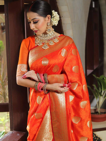 Weightless Saree Made with Organic Banarasi Lichi Silk for Wedding Wear
