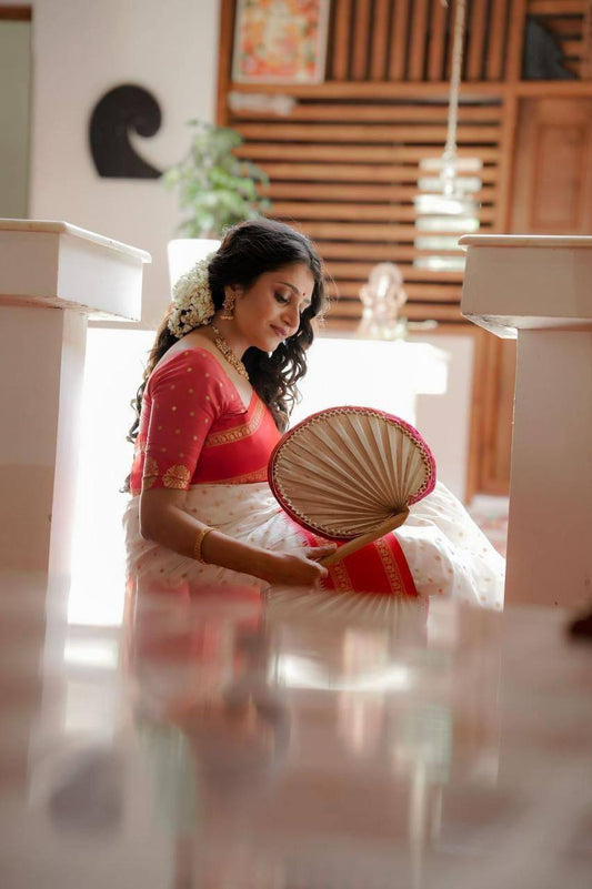 Light-Feel Saree Crafted in Smooth Lichi Silk with Banarasi Influence