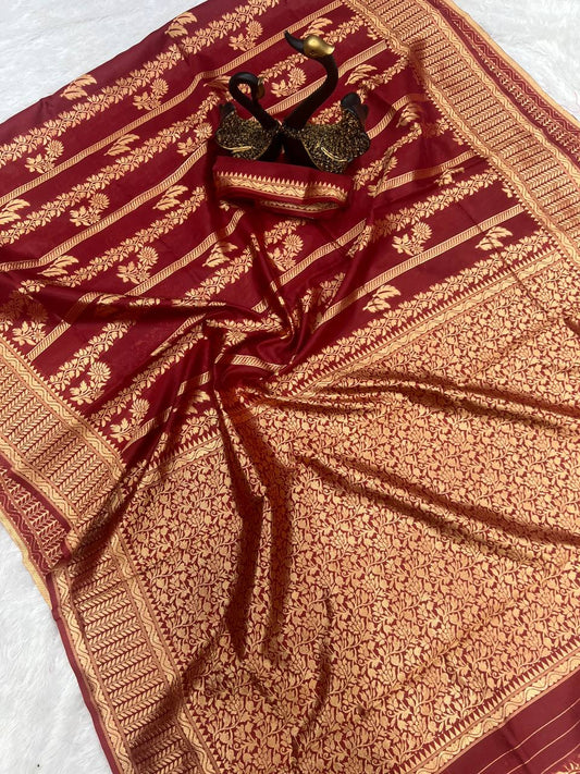 Comfort Elegance Organic Banarasi Lichi Silk Wedding Saree