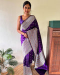 Elegant Organic Banarasi Lichi Silk Wedding Saree