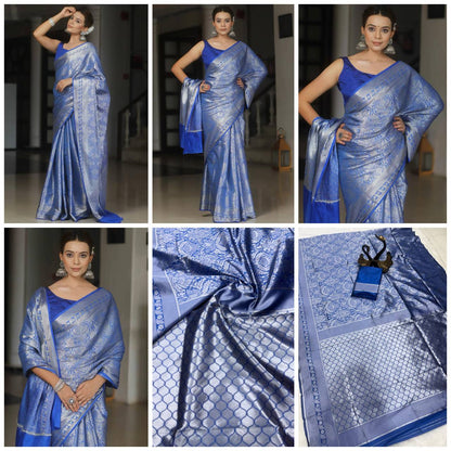 LuxeCraft Saree Designed in Organic Banarasi Lichi Silk