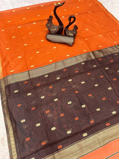 New Lilan Slub Soft Cotton Saree with Slab Weaving