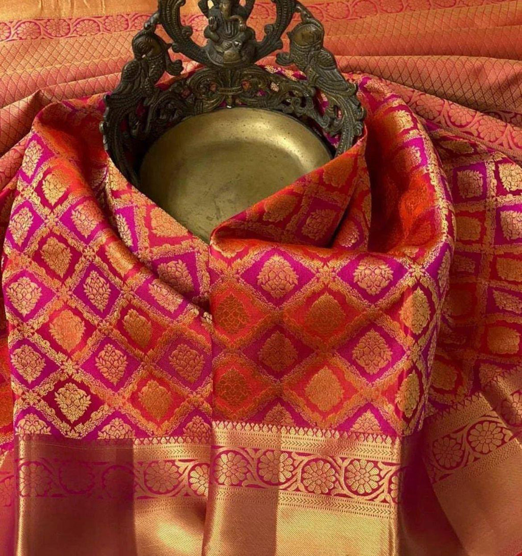 Royal Organic Banarasi Lichi Silk Wedding Saree