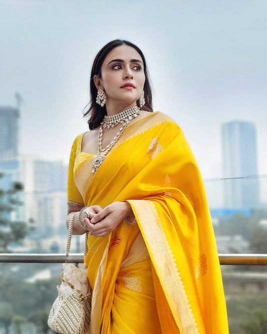 Organic Banarasi Lichi Silk Wedding Saree – Lightweight & Elegant