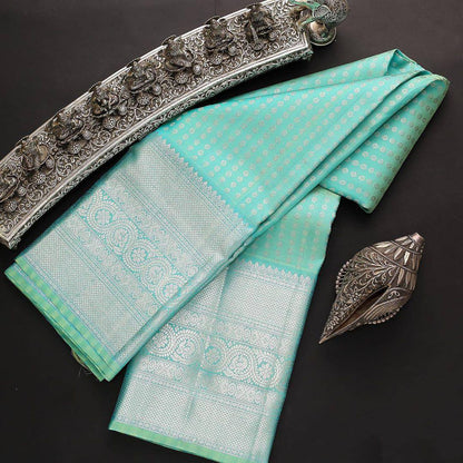 Refined-Finish Saree Designed in Organic Banarasi Lichi Silk