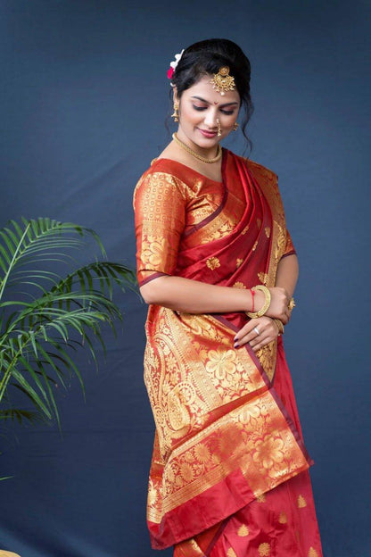 Banarasi Wedding Saree Made from Organic Lichi Silk