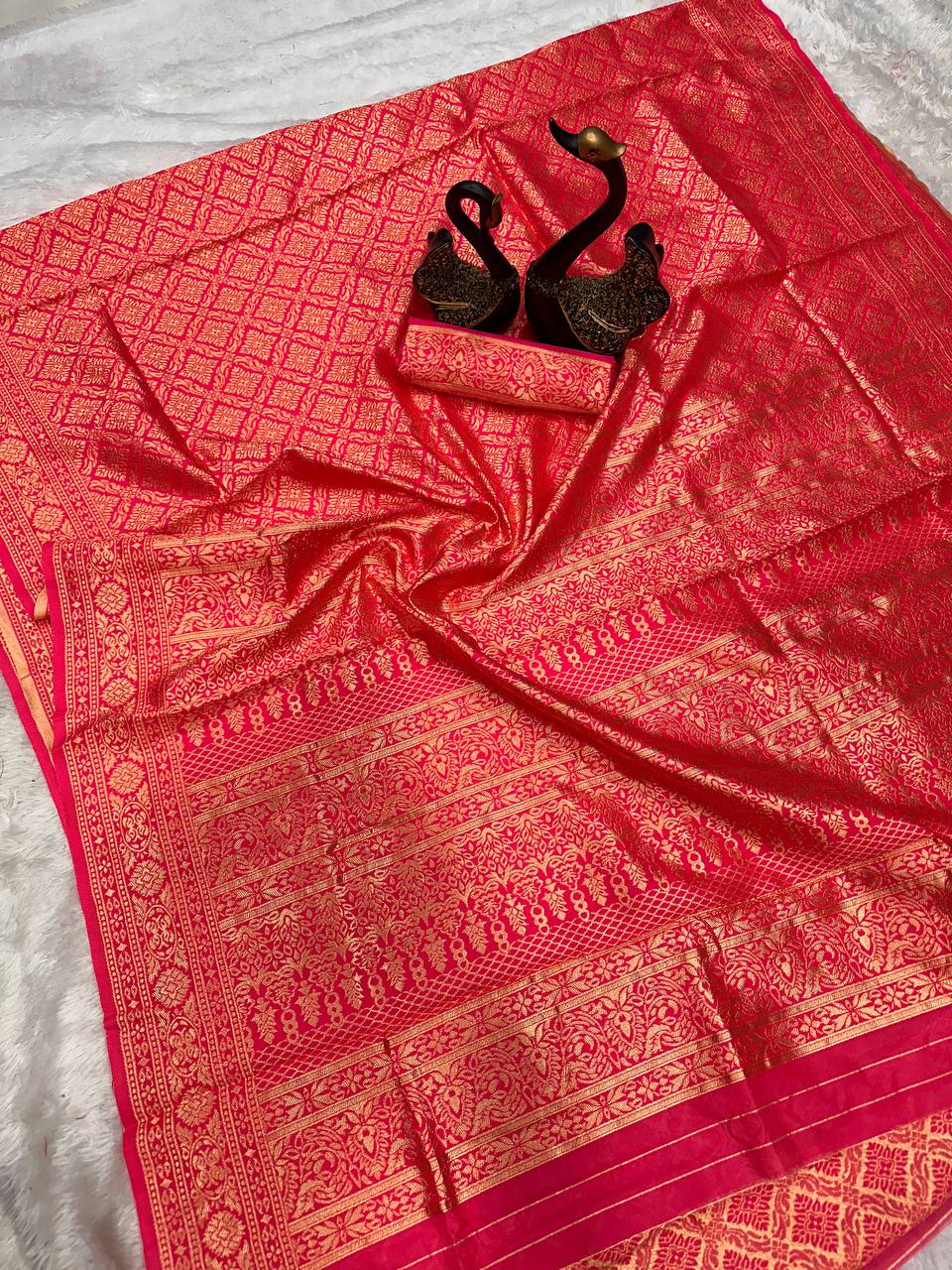 Heritage-Style Saree Made Using Organic Banarasi Lichi Silk