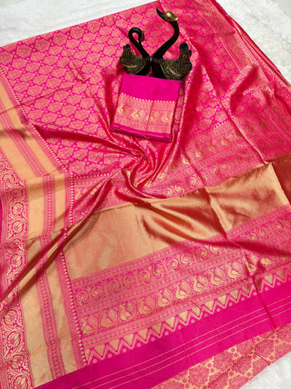 Light Comfort Organic Banarasi Lichi Silk Wedding Saree
